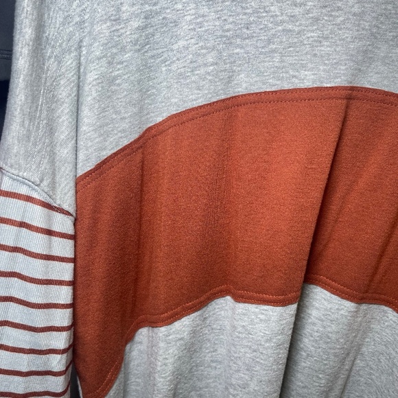 Women’s Gray and Rust Striped Long Sleeve Top - Picture 4 of 7